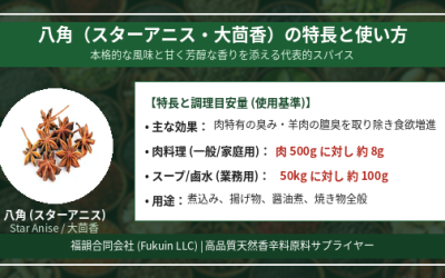 本格的な風味と甘い香りを添える「八角（スターアニス）」の魅力と正しい使い方 — 福韻合同会社